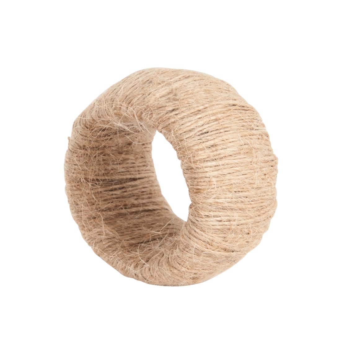 Fennco Styles Classic Jute Design Napkin Rings, Set of 4 - Natural Rustic Napkin Holders for Home, Dining Table, Banquet, Family Gathering, Holiday, Thanksgiving and Special Occasion