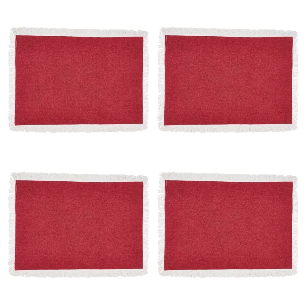 Fennco Styles Fringe Border Design Cotton Table Runner 16" W x 72" L - Table Cover for Christmas, Holiday, Dining Table, Everyday Use, Banquets and Special Occasion