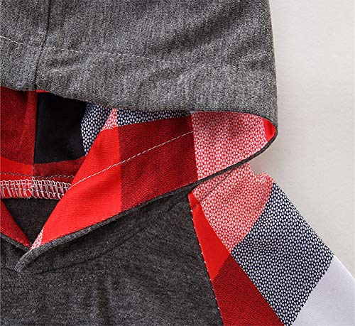 stylesilove Toddler Little Boys Plaid Striped Long Sleeve Hoodie and Pants 2pcs Patterned Cotton Outfit
