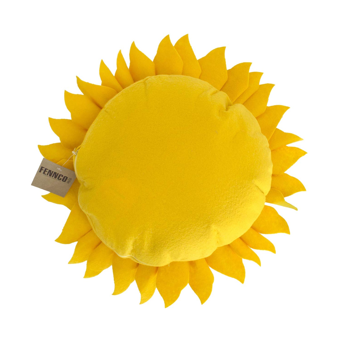 Fennco Styles Handmade Garden 3D Sunflower Decorative Throw Pillow Cover 13" Round - Lilac Floral Pillow Case for Couch, Living Room and Bedroom Décor