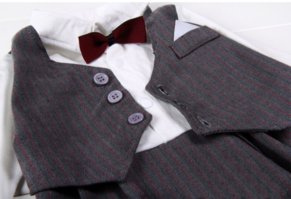 Styles I Love Baby Boy Wedding Tuxedo Bowtie Long Sleeve Romper Formal Onesie Special Occasion Outfit