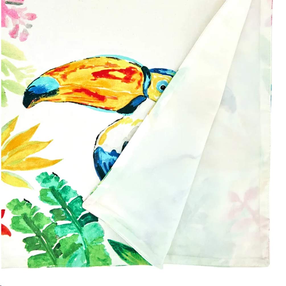 Fennco Styles Embroidered Toucan Cotton Table Runner 16" W x 72" L - Multicolored Table Cover for Home, Dining Table, Banquet, Family Gathering and Special Occasion