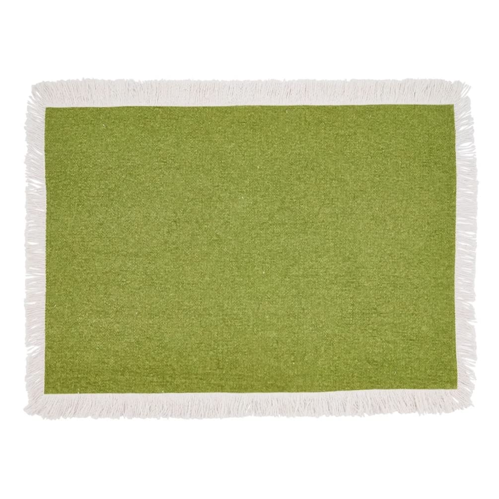 Fennco Styles Fringe Border Design Cotton Table Runner 16" W x 72" L - Table Cover for Christmas, Holiday, Dining Table, Everyday Use, Banquets and Special Occasion
