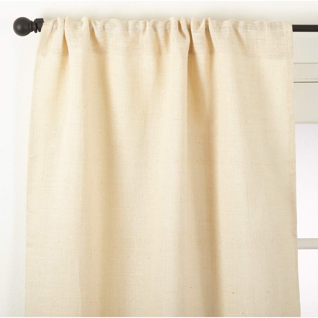 Fennco Styles Passe-Partout Burlap Lined Curtain Drape Panel 42 x 96 Inch, One Piece for Bedroom, Living Room, Patio Door Backing Sliding Glass Door Drape