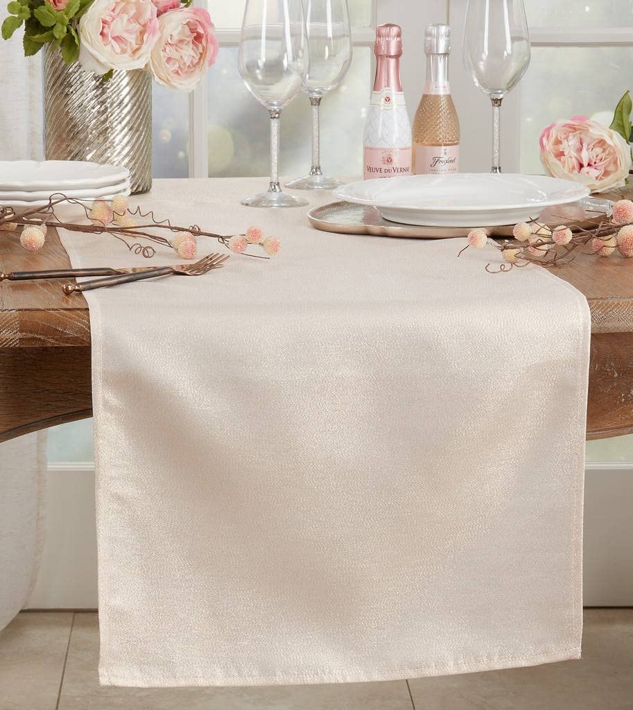Fennco Styles Elegant Shimmering Table Runner 18" W x 54" L - Shine Table Cover for Home, Dining Room, Banquet, Holiday, Christmas, Wedding Décor and Special Occasion