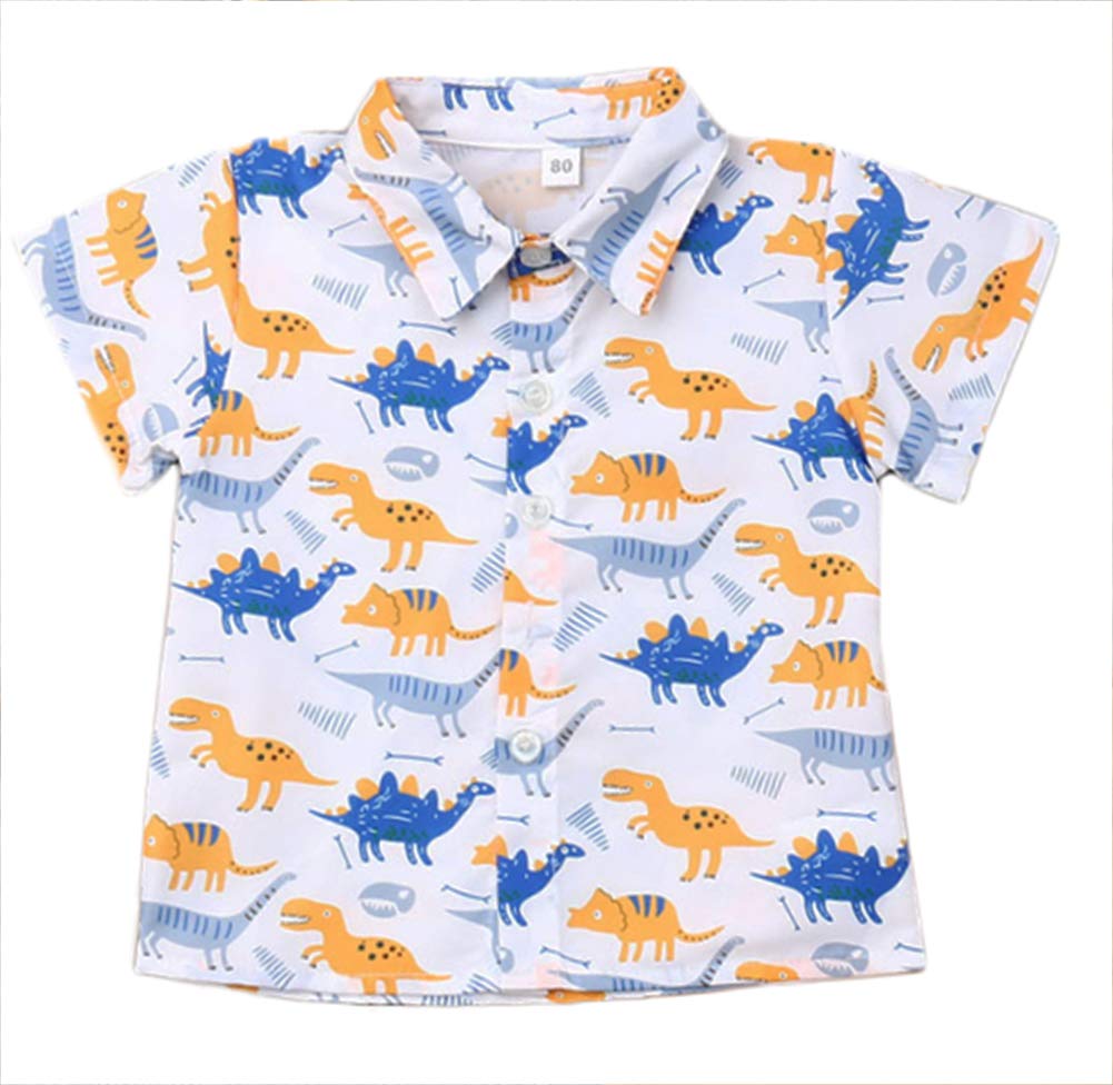 Styles I Love Little Boys Dinosaurs Printed Button-Up Shirt and Shorts 2pcs Casual Outfit Spring Summer Boy Clothes