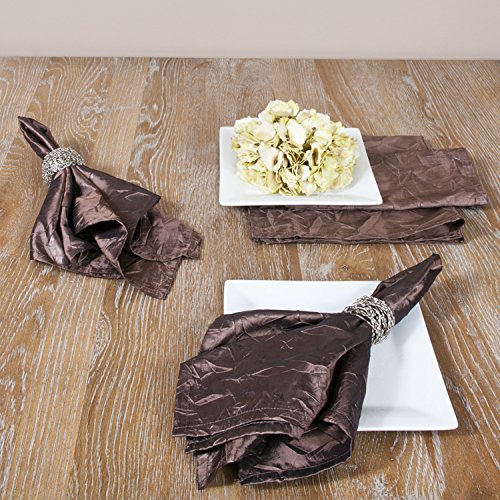 Crushed Design Elegant Napkins, Set of 4 (Mocha)