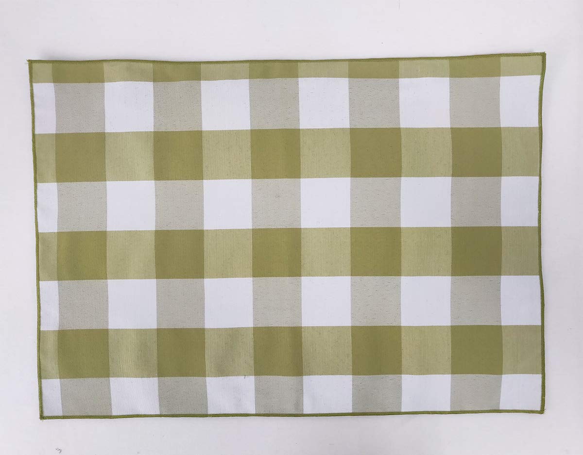Fennco Styles Buffalo Check Double Layers Reversible Placemats 14" W x 20" L, Set of 4 - Handmade in USA - Plaid Table Mats for Everyday Use, Banquet, Holiday, Family Gathering, Special Occasion