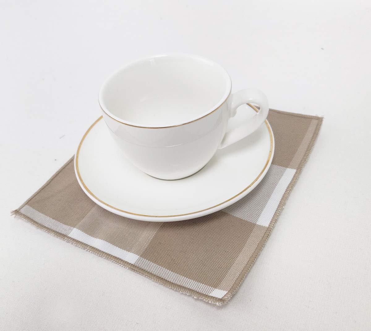 Fennco Styles Buffalo Check Double Layers Reversible Coasters 6"W x 6"L, Set of 4 - Handmade in USA - Plaid Cocktail Napkins for Everyday Use and Special Occasion