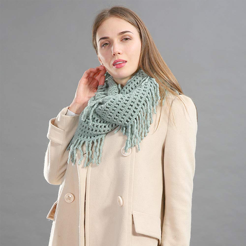stylesilove Women Cozy Knit Tassel Infinity Loop Scarf - 8 Colors