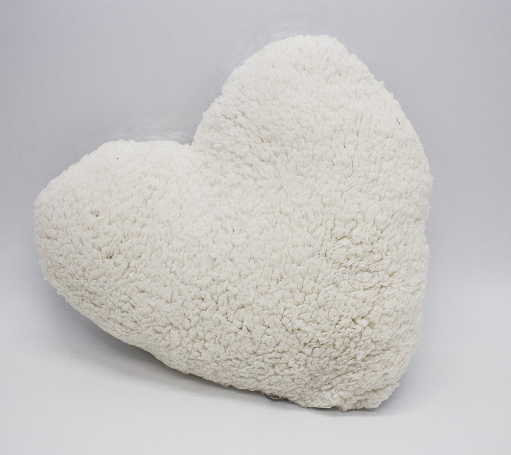 Fennco Styles Charming Sequin and Sherpa Decorative Throw Pillow Shimmering Heart Shaped Acccent Pillow for Holiday, Christmas, Couch, Living Room Decor and Valentine's Day, Monther's Day Gift