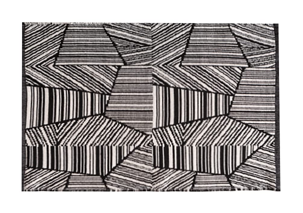 Fennco Styles Reversible Woven Geometric Table Runner 14”W x 71”L - Black Textured Table Cover for Home, Dining Table Décor, Banquets, Holidays