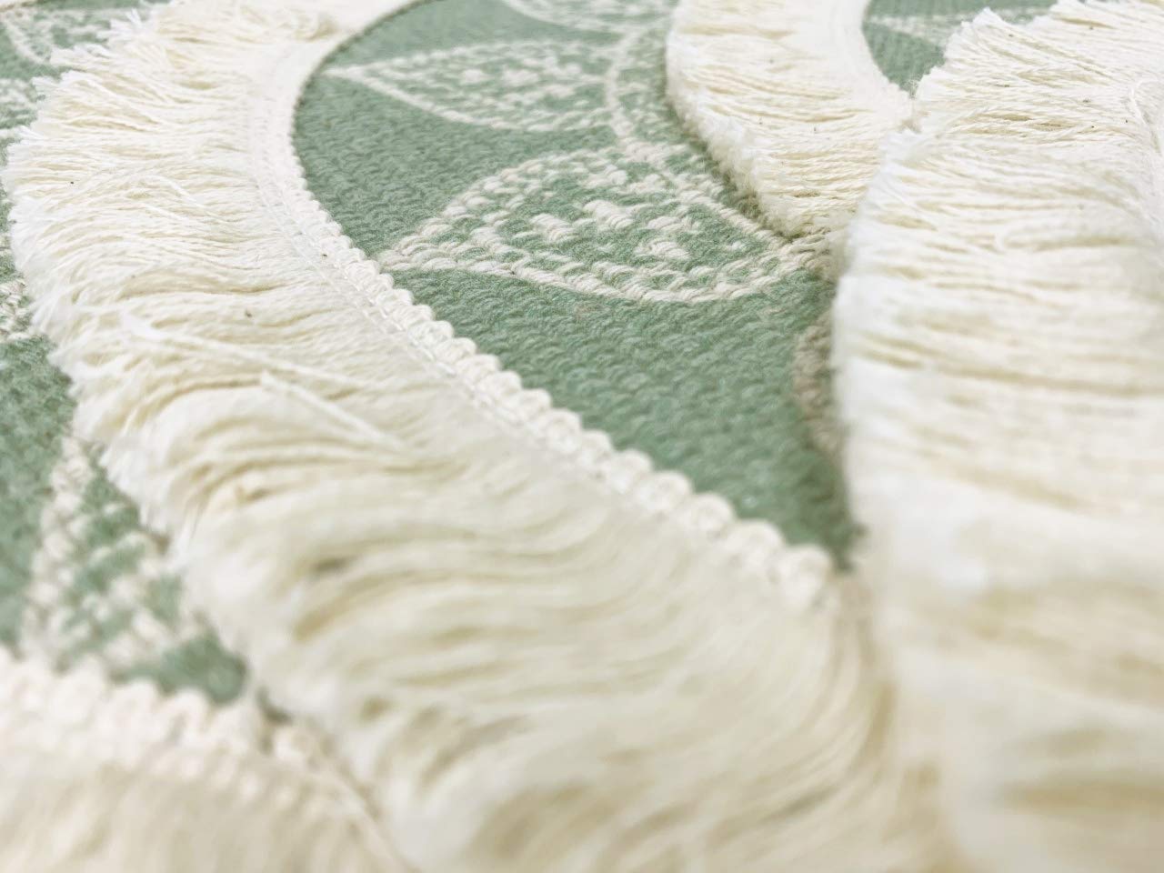 Fennco Styles Unique Dream Catcher Fringe Cotton Placemats 14-inch Round, Set of 4 - Boho Decorative Table Mats for Home Decor, Dining Table, Banquets and Special Events