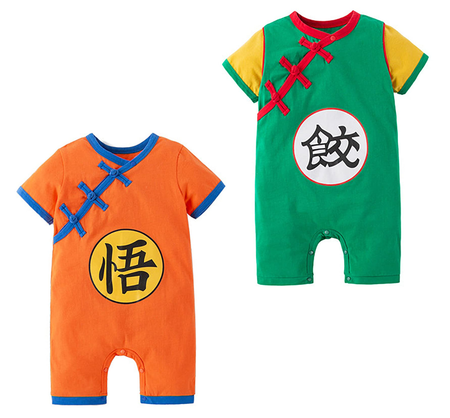 stylesilove Baby Toddler Boys Anime Cartoon Short Sleeve Cotton Romper Traditional Asian Inspired Onesie Cosplay Jumpsuit