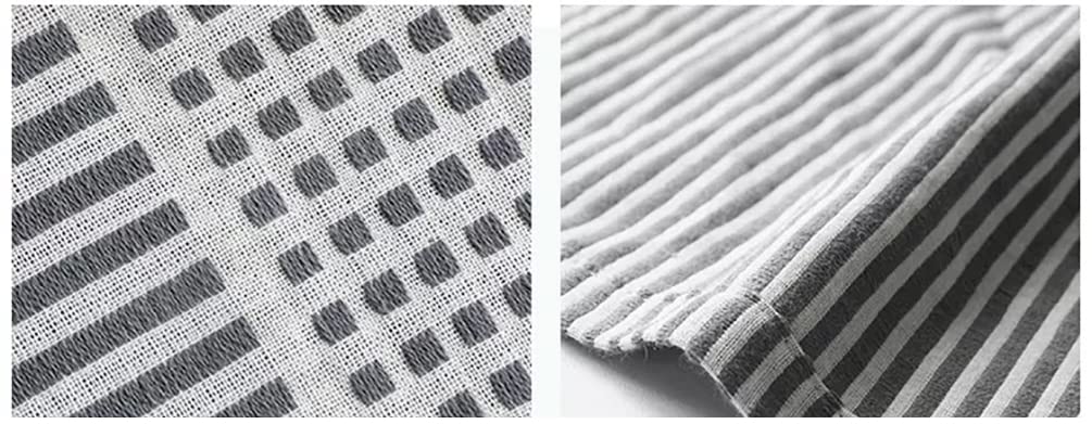 Fennco Styles Modern Woven Striped Cotton Tablecloth 55" W X 71" L - White Textured Rectangle Table Cover for Dining Table, Banquet, Family Gathering, Holiday and Special Occasion