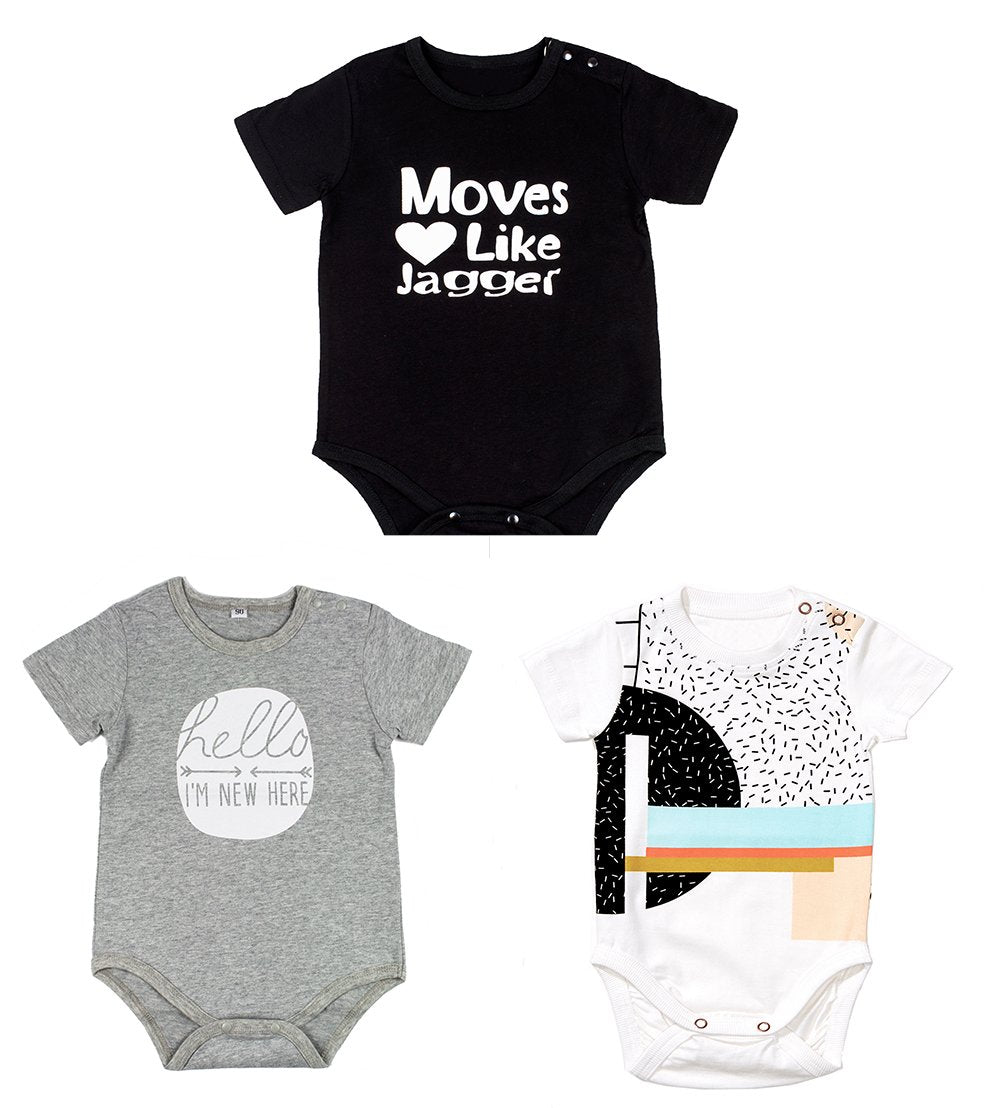 stylesilove Cute Character Baby Boy Short-Sleeve Jumpsuit