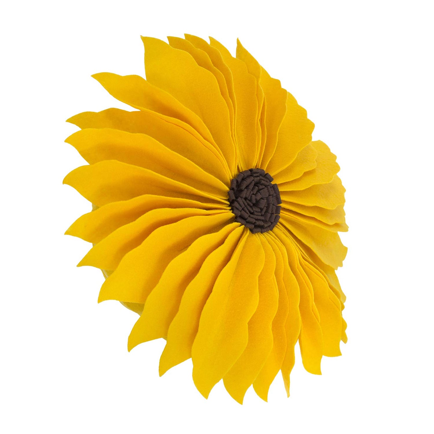 Fennco Styles Handmade Garden 3D Sunflower Decorative Throw Pillow Cover 13" Round - Lilac Floral Pillow Case for Couch, Living Room and Bedroom Décor