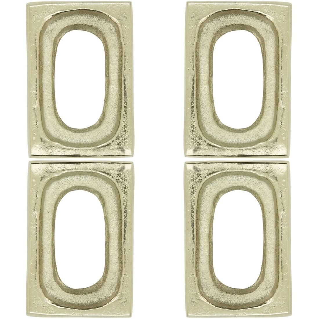 Fennco Styles Rectangle Aluminum Napkin Rings, Set of 4 - Black Metal Decorative Napkin Holders for Home, Dining Room, Banquet, Family Gathering, Holiday and Special Occasion