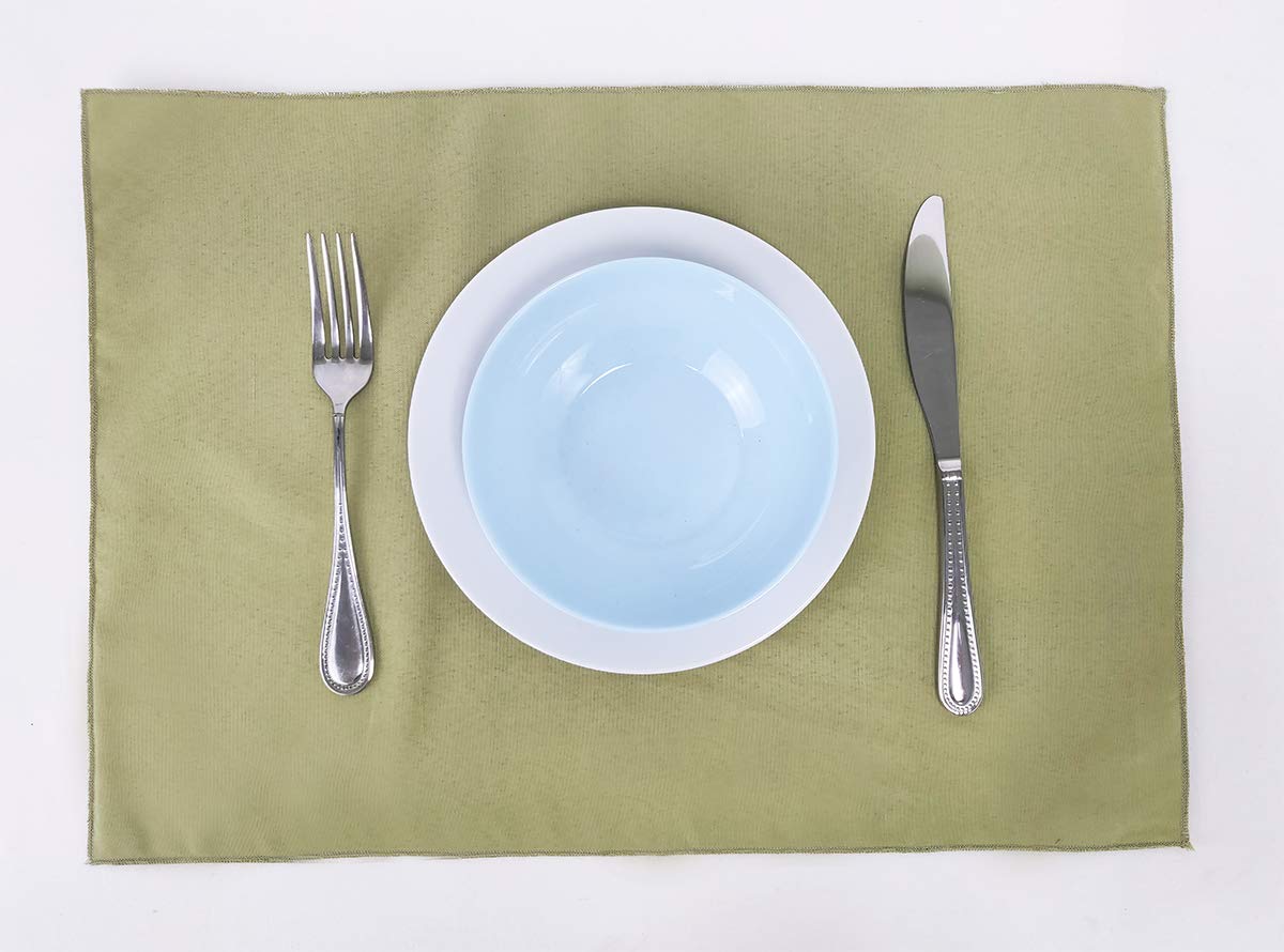 Fennco Styles Buffalo Check Double Layers Reversible Placemats 14" W x 20" L, Set of 4 - Handmade in USA - Plaid Table Mats for Everyday Use, Banquet, Holiday, Family Gathering, Special Occasion