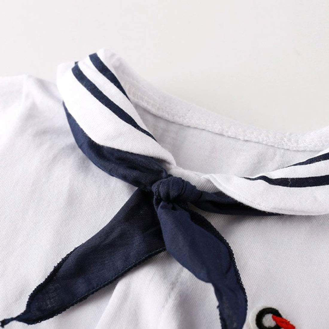 stylesilove.com Baby Boy Marine Sailor White Short Sleeve Romper Onesie Outfit Holiday Special Occasion Baby Clothing