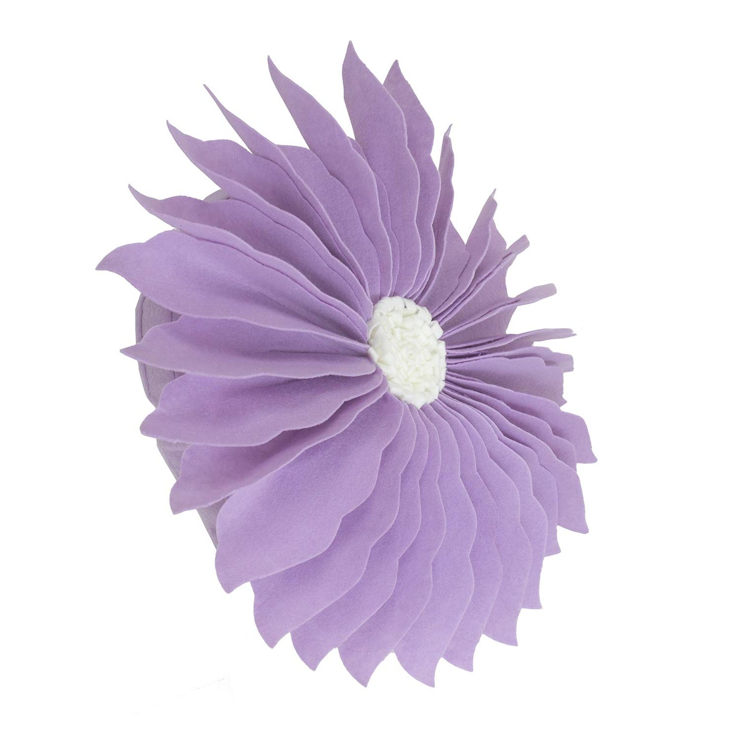 Fennco Styles Handmade Garden 3D Sunflower Decorative Throw Pillow Cover 13" Round - Lilac Floral Pillow Case for Couch, Living Room and Bedroom Décor