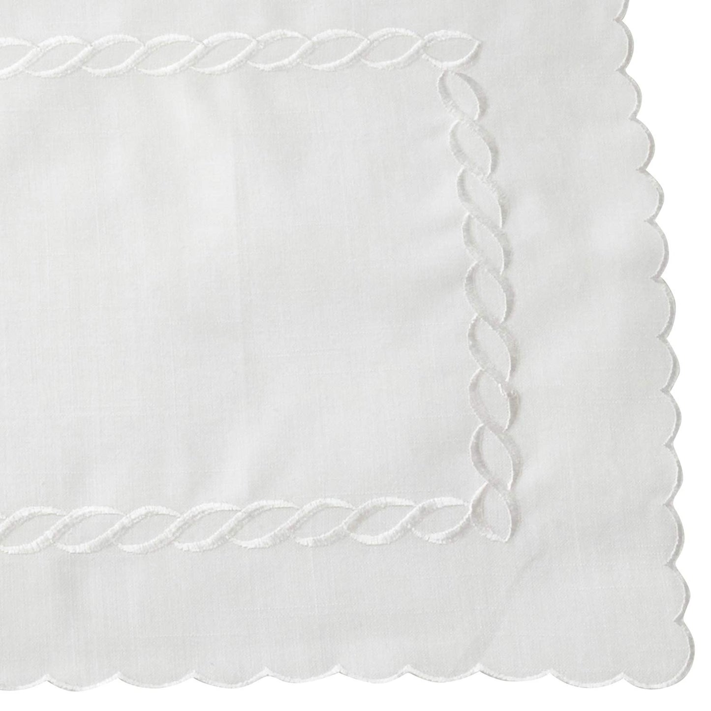 Fennco Styles Abigail Collection Embroidered Braid Pattern Ocean Waves Table Linens(14" x 20" Place Mat)