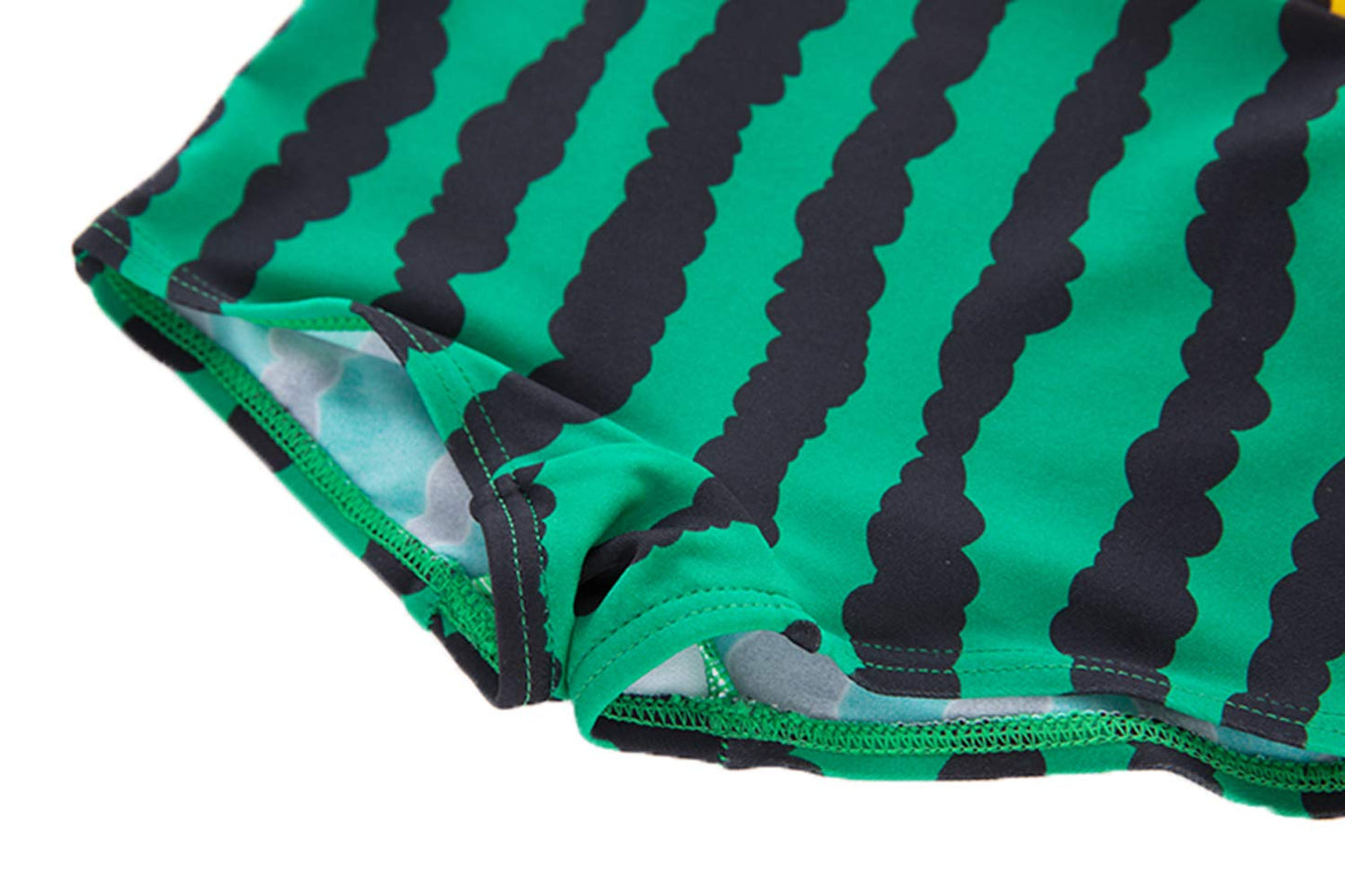 Styles I Love Baby Toddler Boy Watermelon One-Piece Swimsuit with Hat 2pcs Set Green Bathing Suit Beach Pool Swimwear