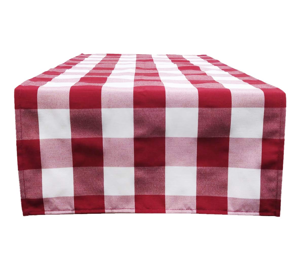 Fennco Styles Buffalo Check Design Table Runner - Handmade in USA - Plaid Rustic Table Cover for Everyday Use, Banquet, Holiday, Family Gathering and Special Occasion