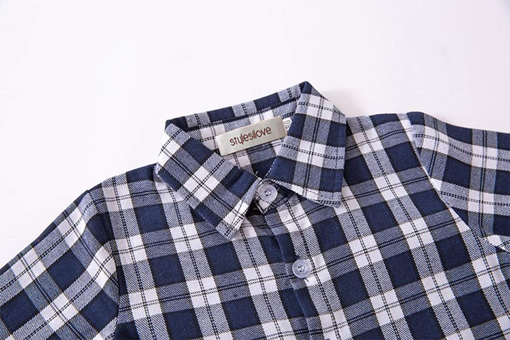 stylesilove Toddler Little Boy Long Sleeve Cotton Button Down Shirt for Casual, Formal Event and Special Occasions