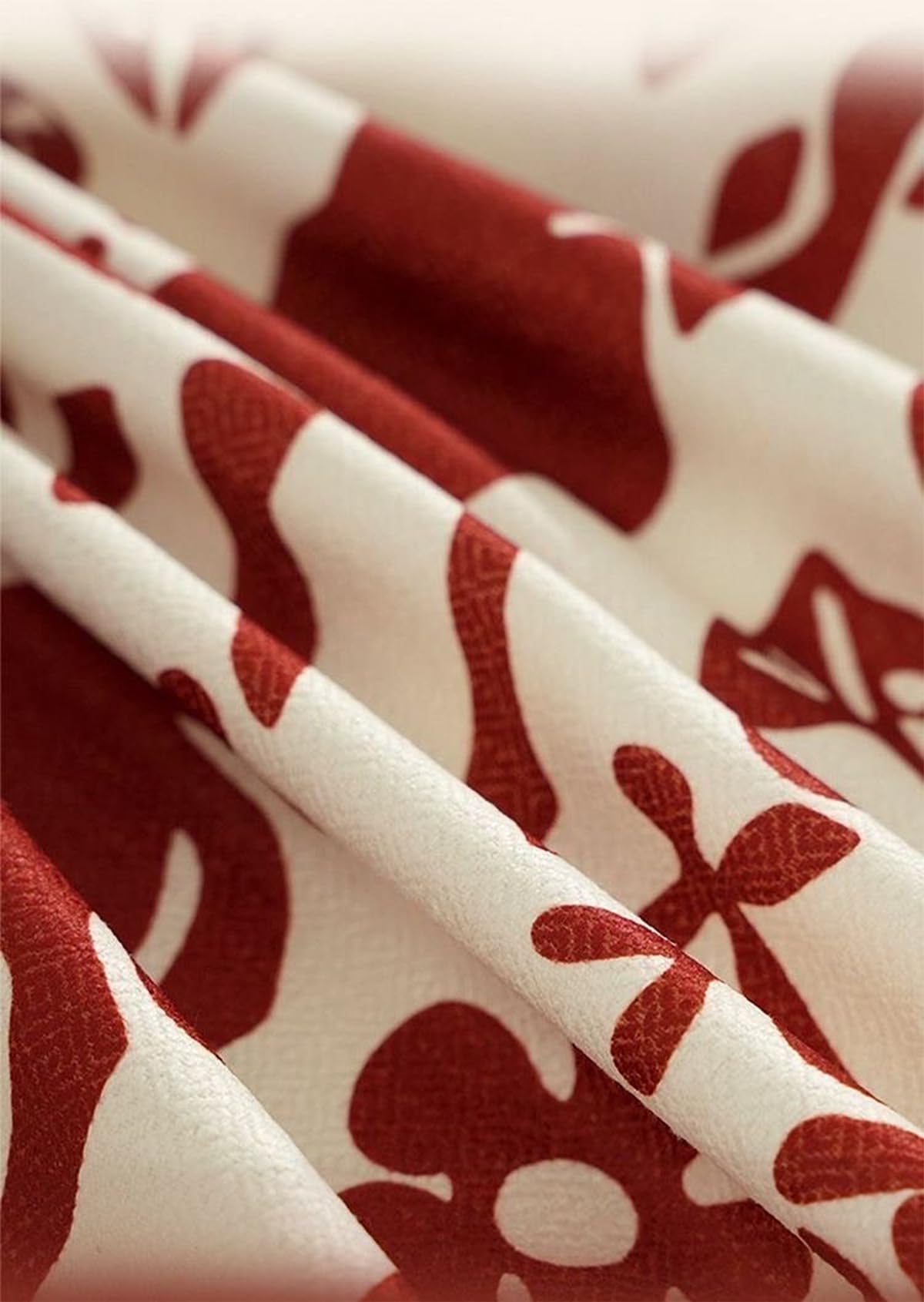 Fennco Styles Red Deer and Floral Pom Pom Christmas Tablecloth - Cotton Blend Festive Table Cover for Winter Holidays, Banquets, Family Gatherings and Special Occasions