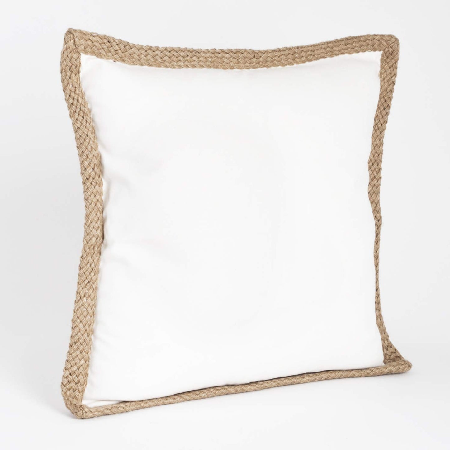 Fennco Styles 20" Jute Braided Cotton Throw Pillow, Down Filler Included - Accent Pillow for Home, Couch, Living Room, Bedroom and Office Décor