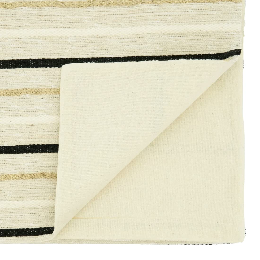 Fennco Styles Modern Striped Cotton Table Runner 16" W x 72" L - Black & White Woven Table Cover for Home Décor, Dining Table, Banquets, Family Gathering and Special Events