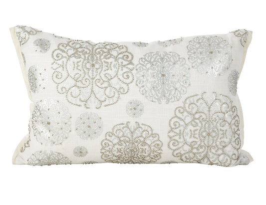 Fennco Styles Handmade Hand Beaded Holiday Design Throw Pillow (14"x22" Throw Pillow)