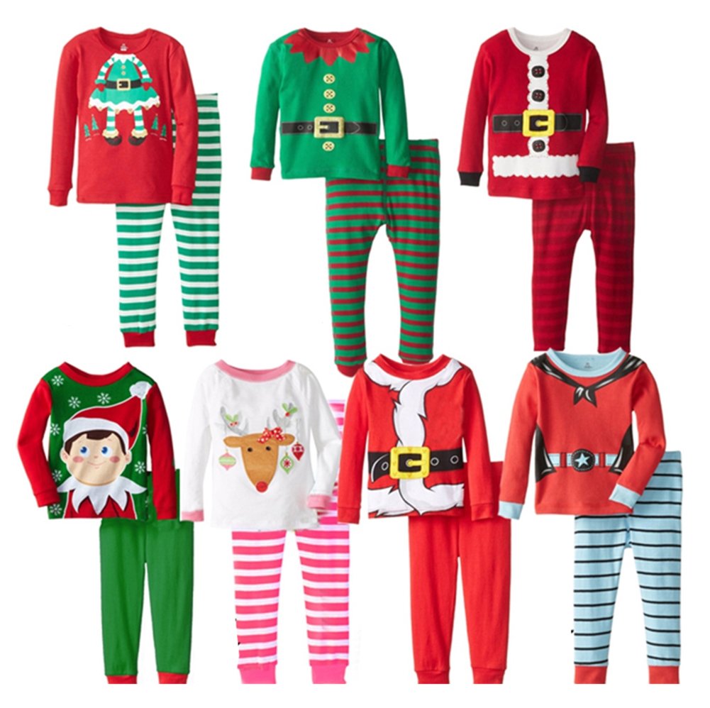 stylesilove Holiday Season Kids Baby Shirt and Pant 2-pc Pajamas Set