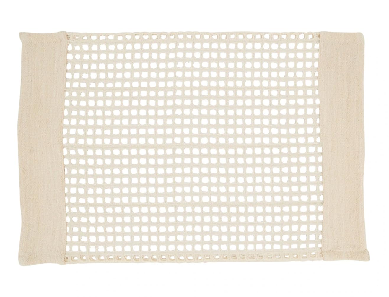Fennco Styles Airy Net Design Cotton Table Runner 16" W x 72" L - Ivory Hollow Pattern Table Cover for Dining Room, Banquets, Family Gatherings, and Holidays