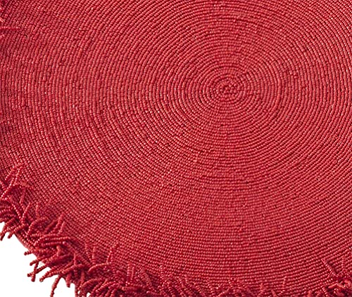 Fennco Styles Isla Handmade Glass Beaded Design 15-inch Round Placemat - 1-Piece