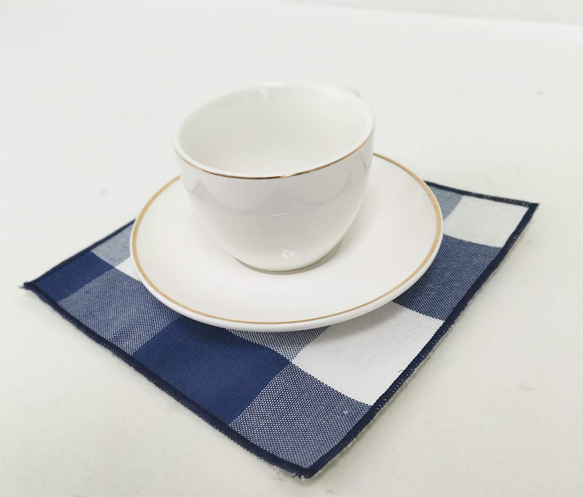 Fennco Styles Buffalo Check Double Layers Reversible Coasters 6"W x 6"L, Set of 4 - Handmade in USA - Plaid Cocktail Napkins for Everyday Use and Special Occasion