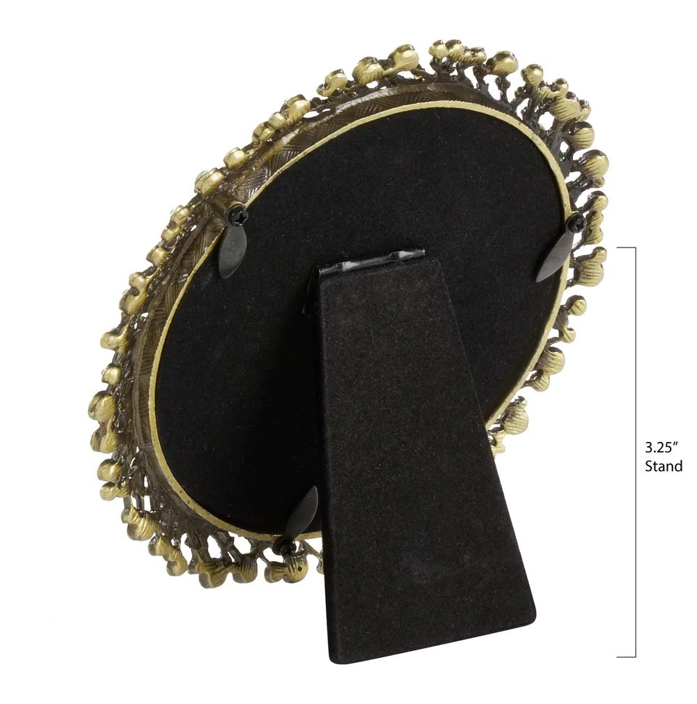 Fennco Styles Decorative Jeweled Photo Frame - 4" Round