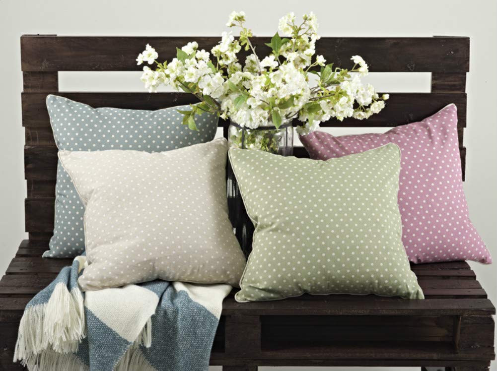 Fennco Styles Ellie Classic Dotted Design Linen Blend Down Filled Decorative Throw Pillow 18" W X 18'L