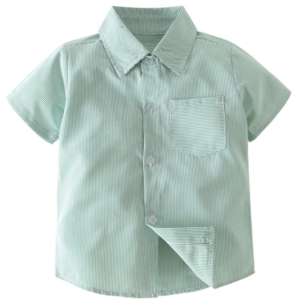 stylesilove Toddler Boys Classic Button Down Shirt and Shorts, Suspenders, Bowtie 4pcs Gentleman Suit Cotton Overalls Outfit