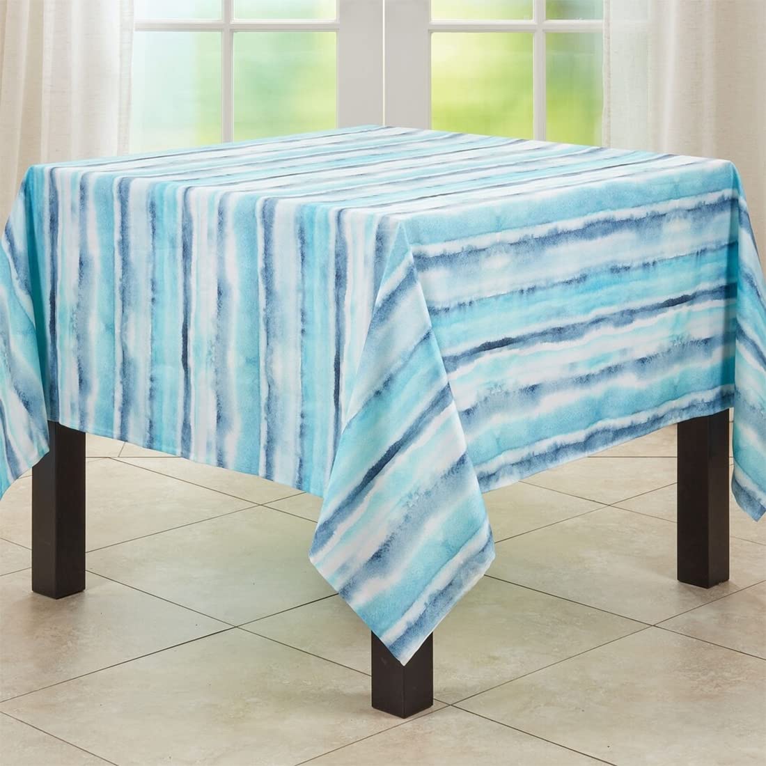 Fennco Styles Soft Watercolor Design Table Runner 16 x 70 Inch – Blue Table Cover for Home Décor, Dining Table, Banquets, Holidays and Special Events