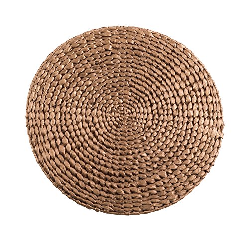 Fennco Styles Natural Water Hyacinth Decorative Hand Woven Rattan Placemat 15" Round