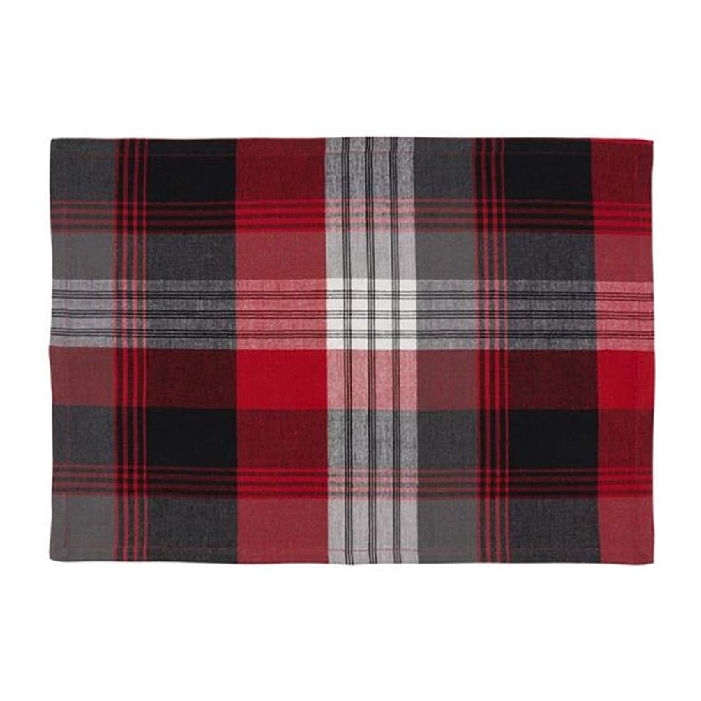 Fennco Styles Classic Rustic Plaid Cotton Table Runner - Red Traditional Plaid Table Cover for Christmas Décor, Home, Banquet, Family Gathering and Special Occasion