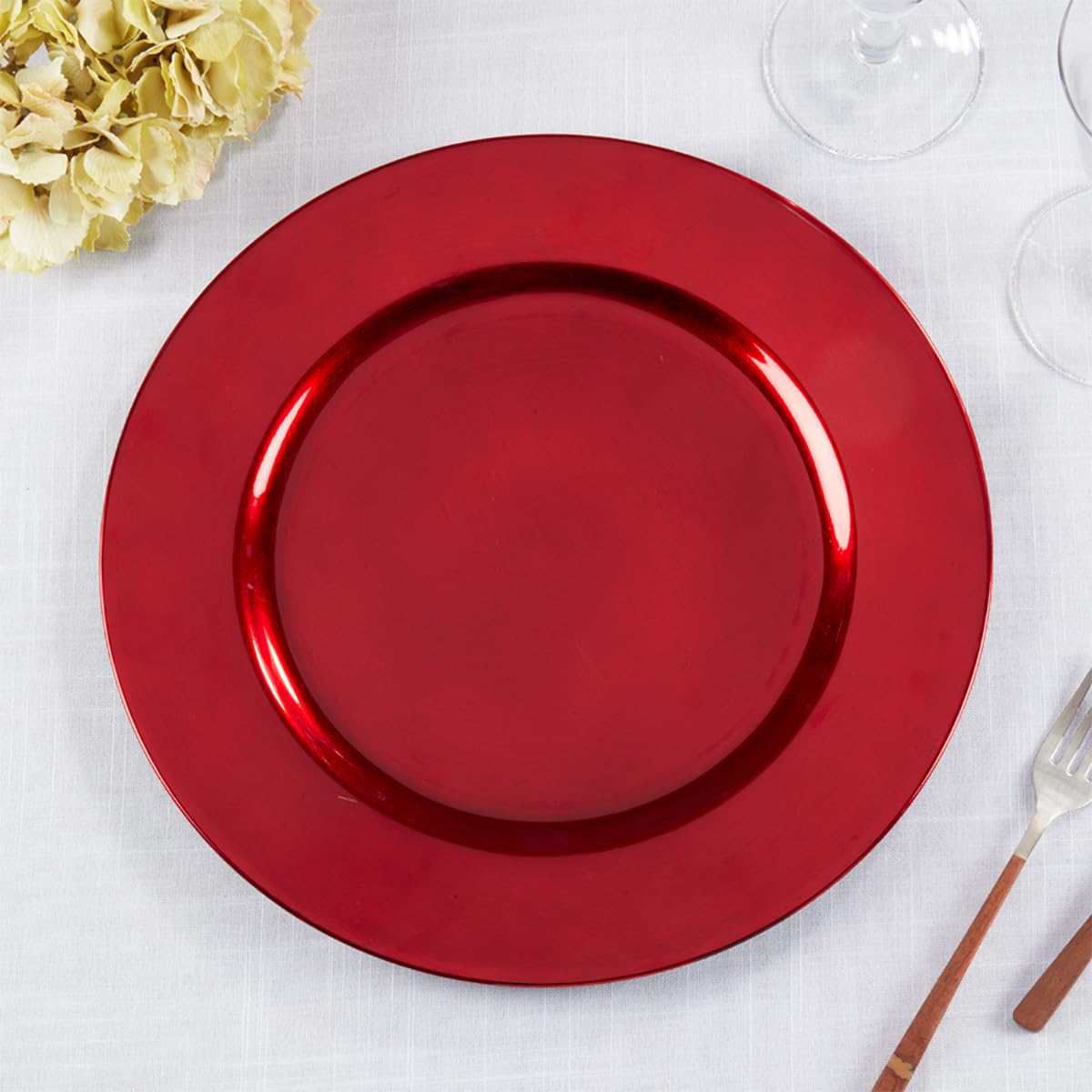 Fennco Styles Classic Rustic Deisgn Holiday Decorative Charger Plates 13" Round, Set of 4