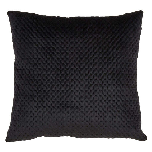 Fennco Styles Pinsonic Velvet Decorative Throw Pillow 22" W x 22" L - Black Square Cushion for Home, Couch, Bedroom, Living Room, Office Décor