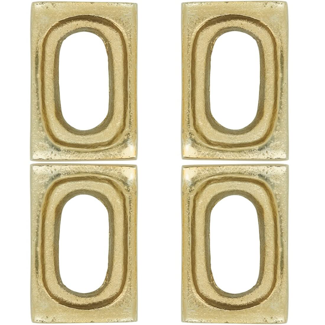 Fennco Styles Rectangle Aluminum Napkin Rings, Set of 4 - Black Metal Decorative Napkin Holders for Home, Dining Room, Banquet, Family Gathering, Holiday and Special Occasion