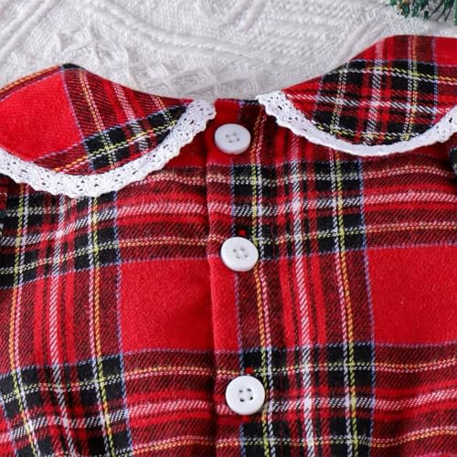 stylesilove Baby Toddler Girls Red Sleeveless Christmas Plaid Dress and Green Cardigan 2pcs Winter Holiday Dressy Outfit
