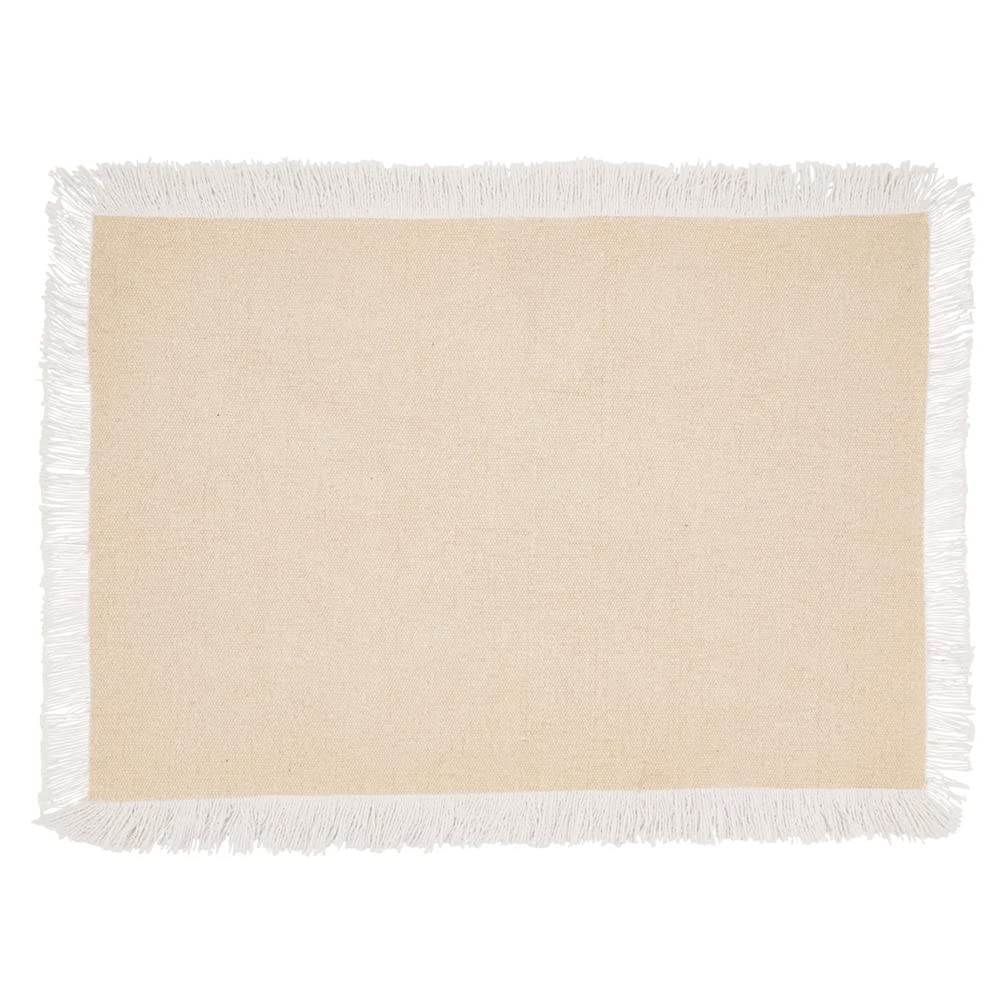 Fennco Styles Fringe Border Design Cotton Table Runner 16" W x 72" L - Table Cover for Christmas, Holiday, Dining Table, Everyday Use, Banquets and Special Occasion