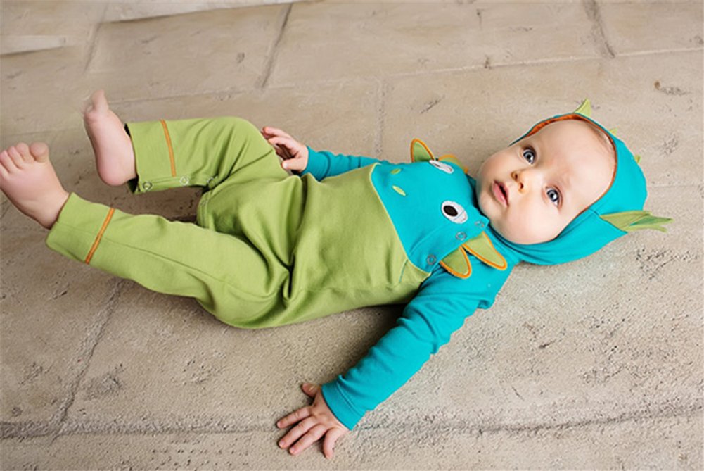 stylesilove Infant Toddler Baby Boy 3D Cartoon Animal Design Long Sleeves Hoodie Romper Fall Winter Cotton Jumpsuit Outfit