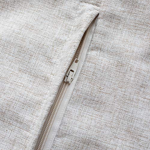 Fennco Styles Contemporary Neutral Solid Textured Reversible Decorative Throw Pillow 18 x 18 Inch - Linen Blend Throw Pillow for Couch, Bedroom and Home Everyday Use